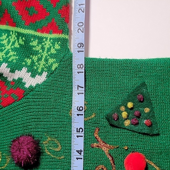 No Boundaries Ugly Christmas Sweater Holiday Pullover Crew Neck Sequins L 11 13 - Picture 16 of 16